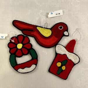 NWT Disney Huichol Mexican Yarn Folk Art Ornaments